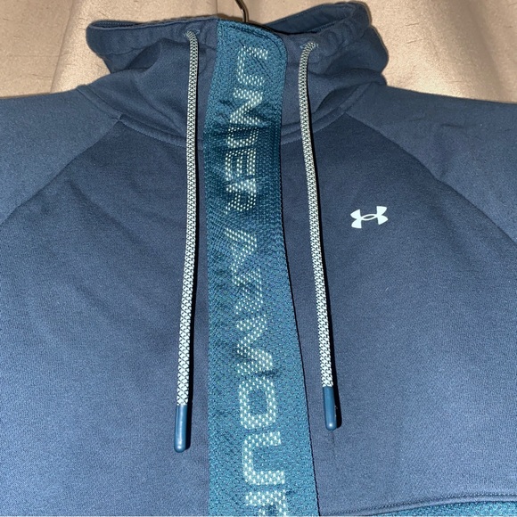 ⭐️Womens Rival Fleece Mesh Full Zip Hoodie by Under Armour, Large/Teal - Picture 5 of 13